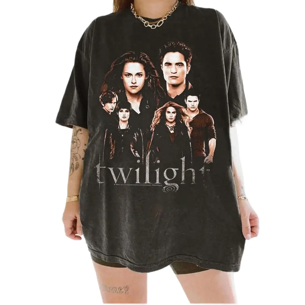 Comfort Colors The Twilight Saga Breaking Dawn Black Graphic Crew Neck, Short Sleeve Tee - Movie T Shirt for Men & Women