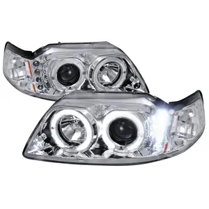 1999-2004 Mustang Dual Halo Projector Headlights (Chrome Housing/Clear Lens) 1999-2004 Mustang Dual Halo Projector Headlights (Chrome Housing/Clear Lens)