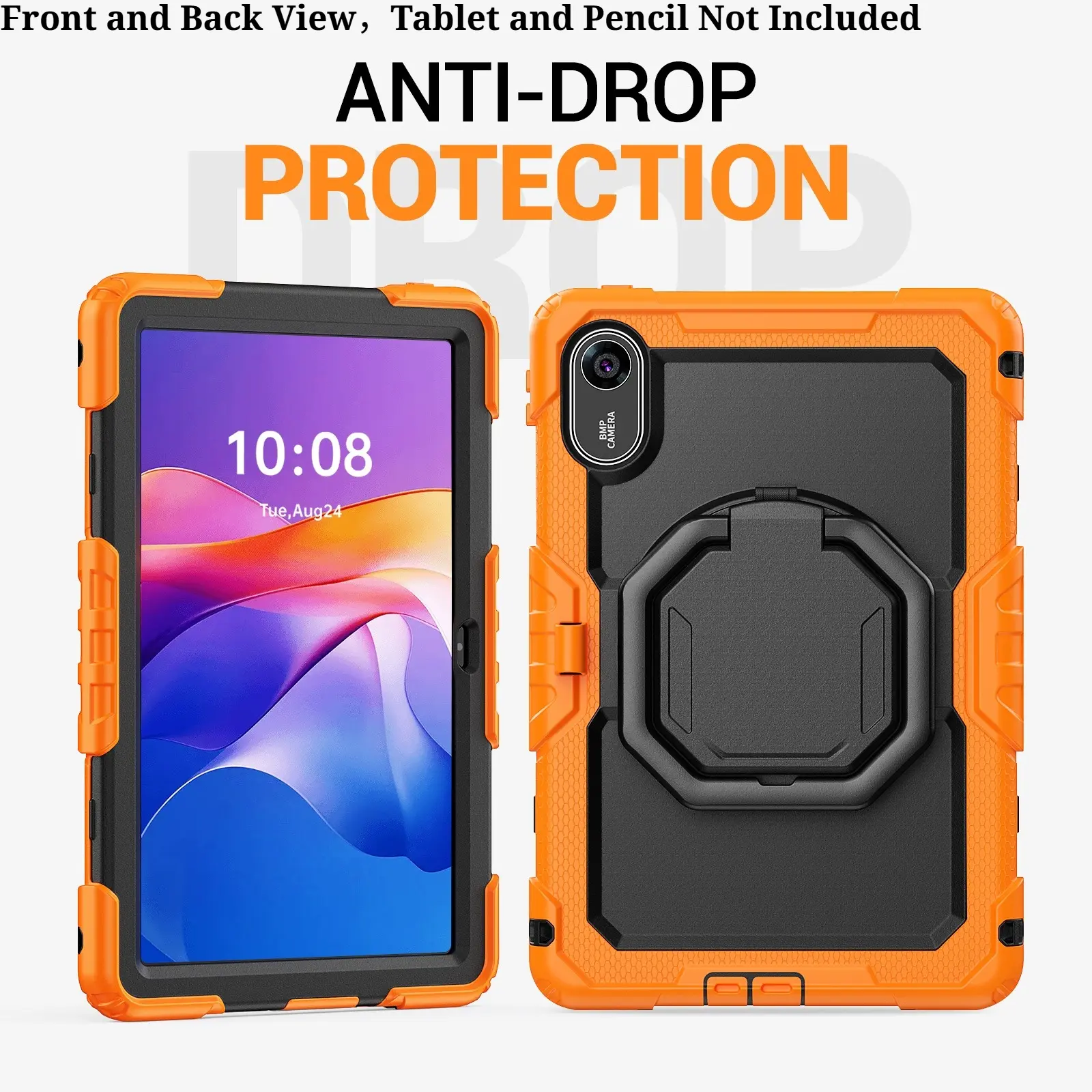 Shockproof Case For Redmi Pad 2 11 Inch 2025, Full Body Rugged Silicone Protective Tablet Cover With Rotating Handle Stand, Kids Safe, Rotatable Tablet Cover, Tablet Casing