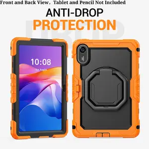 Shockproof Case For Redmi Pad 2 11 Inch 2025, Full Body Rugged Silicone Protective Tablet Cover With Rotating Handle Stand, Kids Safe, Rotatable Tablet Cover