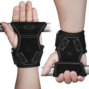 Lifting Wrist Straps for Weightlifting, Double Layer Leather for Weight Lifting Wrist Wraps, Deadlifts, Heavy Powerlifting and Adjustable Wrist Hooks for Strength , Gym Workouts Men/Women