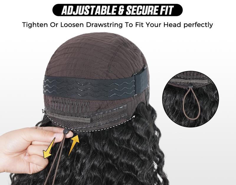 OQ HAIR 13x4 HD Lace Frontal Wear Go Glueless Wig Bleached Tiny Knots Water Wave Human Hair Wig With Invisi Drawstring