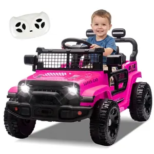 24V Ride On Jeep Car, Toddler Ride On Toys w/Parents Remote Control, One Seat Electric Car for Kids 2-4 with 4-Wheel Suspension, Bluetooth, Music, 1.86-3.11MPH Adjustable Speed, Pink