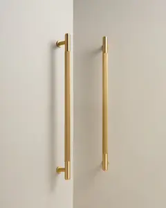 GRAMERCY FLUTED BRASS CABINET PULL IN BRUSHED BRASS
