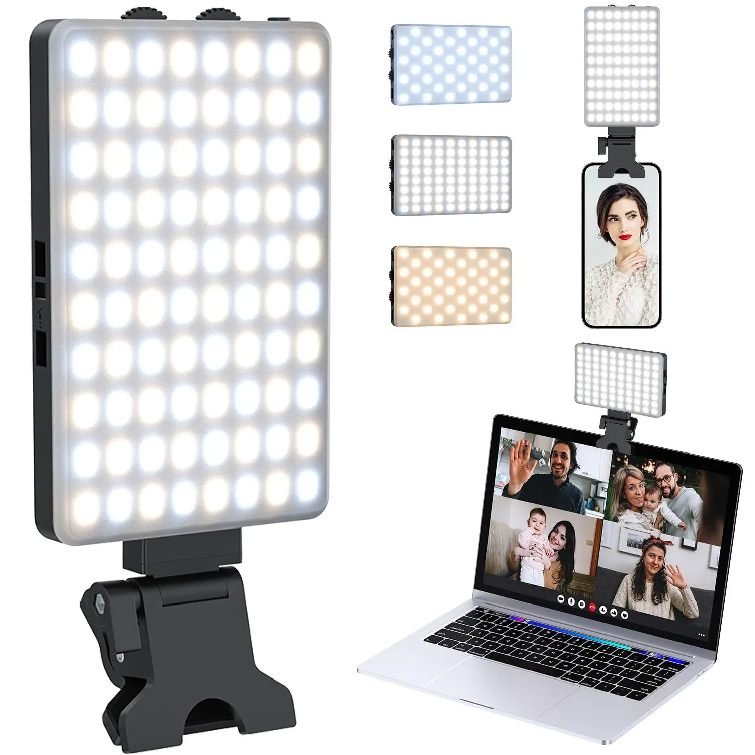 Portable Selfie Light, 1 Count Phone Fill Light with Front Clip & 3 Adjustable Color Temperature Modes, Rotatable LED Light for Daily Live Streaming M