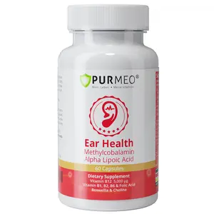 Purmeo Tinnitus Relief - 1 Per Day - German Pharmaceutical-Grade - Alpha Lipoic Acid & Methylcobalamin, B Vitamins, Boswellia, Choline - Ear Health Supplement - 60 Days Supply