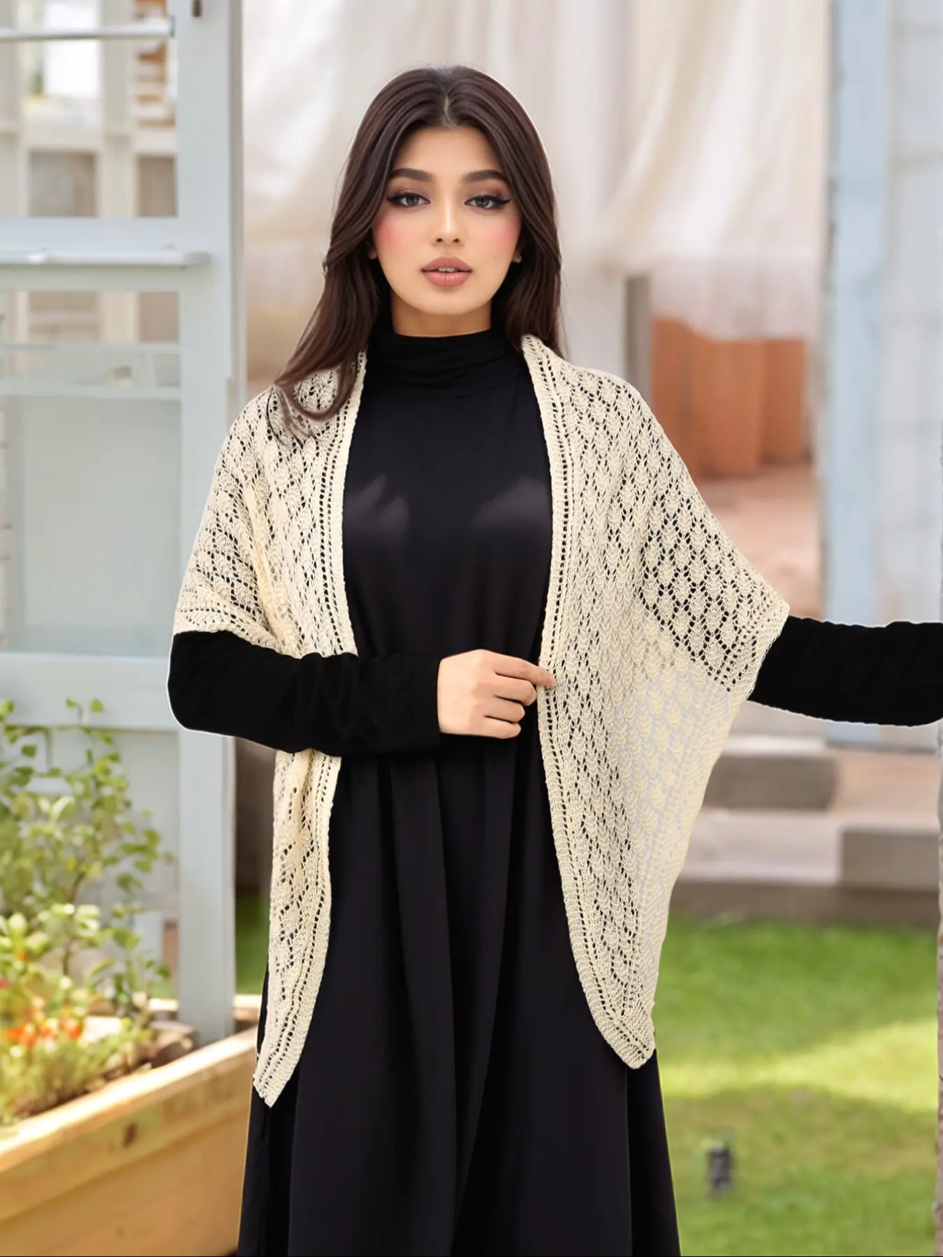 Women's Solid Color Paisley Pattern Shawl, Casual Breathable Open Front Triangle Scarf for Daily Wear, Fashion Accessories for Women & Girls