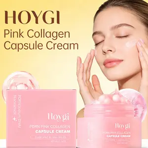 HOYGI Pink Collagen Capsule Cream - Collagen Sakura Moisturizing Hydrating Brightening Firming Face Cream for Daily Skincare