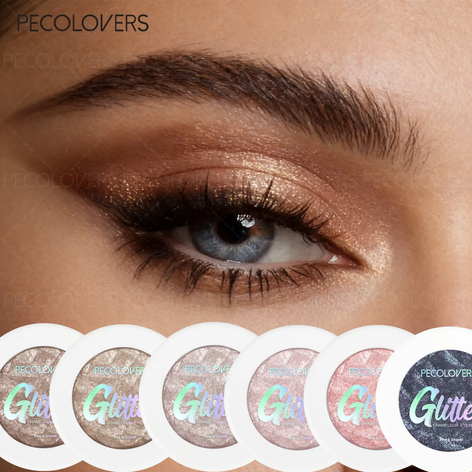 1Pc Smooth Eyeshadow Pen - Pigmented Eye Color, Long-Lasting For Daily Makeup, Champagne And Brown, Eye Shimmer, Glitter Shimmer Eyeshadow, Eye Cosmetic