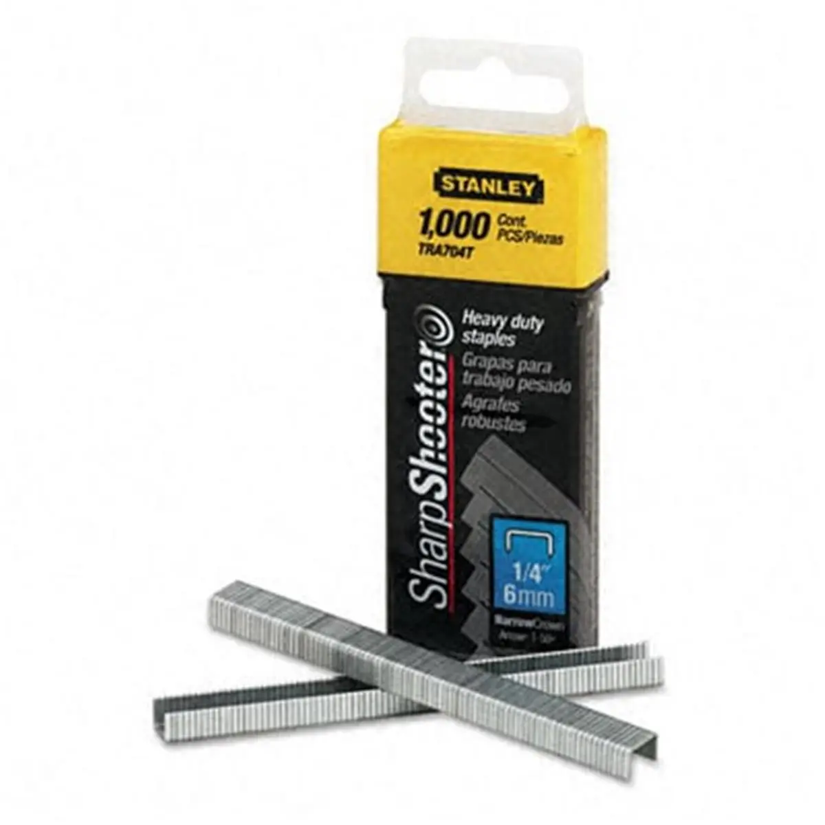 Stanley Bostitch TRA704T Sharpshooter Staples, 1/4 Leg Length, 1000 per Box, Office Stationery Supplies for Sports & Outdoor Cycling Leisure Equipment Maintenance, Steel Staples