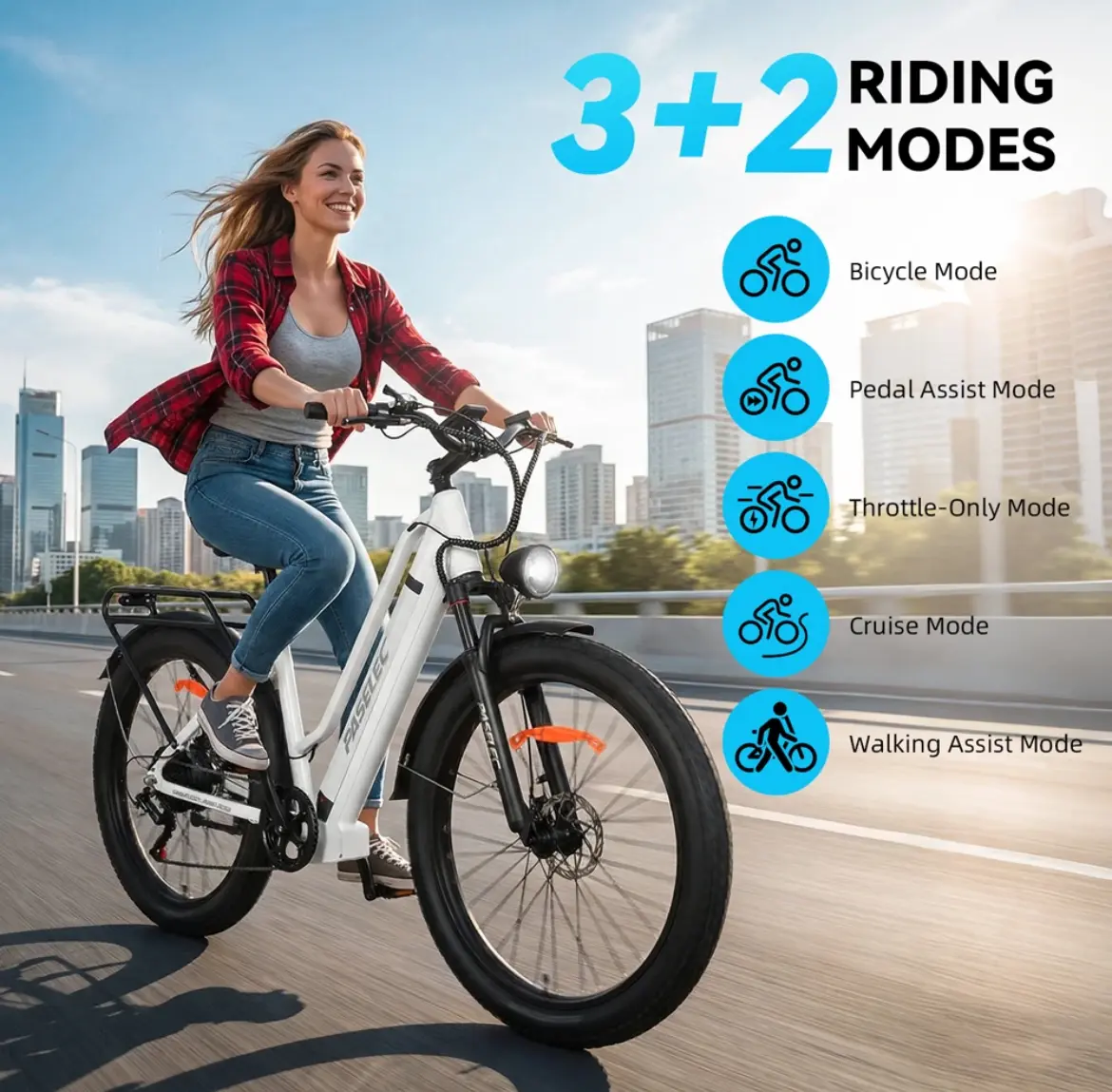 X8 27.5Inch Electric ScooterBicycle 1000W Peak 48V 16Ah City E-Bike E-mtb 8 Speed 28mph