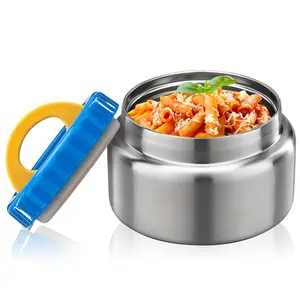 Round Insulated Lunch Box, 1 Count Stainless Steel Insulated Soup Bowl With Lid, Portable Lunch Box For Home & Office & School, Summer for Gift