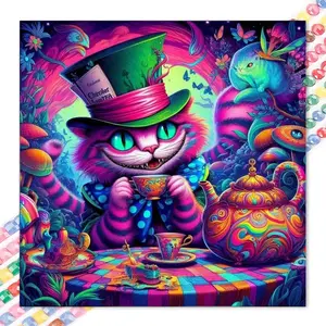 1 DIY Diamond Painting Kit, 5D Diamond Art Set, DIY Decoration, Teapot, Rabbit, Mushroom, Full Round Diamond Painting Kit, Mosaic, Diamond Art, DIY Art Home Decor, suitable for Christmas, Diamond Embroidery