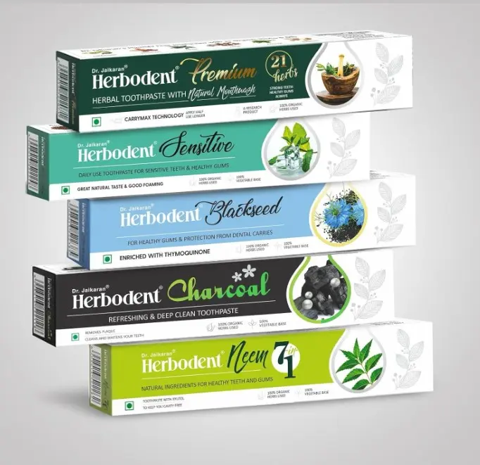 Herbodent Toothpaste Combo- Natural Organic Herbs 7 in 1 Toothpaste- No Fluoride, No Paraben, 5 flavors Charcoal Mint Mouthwash Repair, Toothpaste set