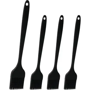 4 Pack  Basting Pastry Brushes; Heat Resistant Pastry Brush ;Enhance Your Grill and Baking Skills with Our Heavy-Duty Steel Core Brush - Ideal for Cooking Enthusiasts and Pros Alike