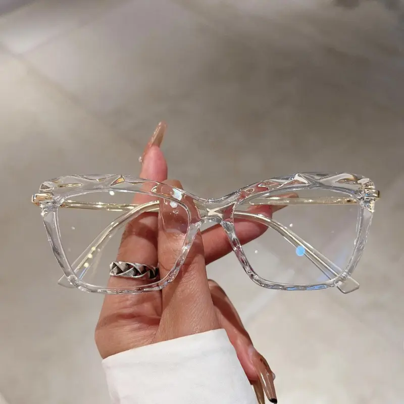 Clear Cat Eye Frame Eyeglasses, Transparent Lens Glasses, Fashion Eyeglasses for Women & Girls, Fashion Eyeglasses for Work, Daily Clothing Decor, Perfect for Student Daily Use, Casual Stylish Glasses