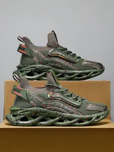 Men's Blade Shoes, National Trend Thick Sole Dad Sneakers, Breathable Mesh Running Shoes, Height Increase Anti-Slip Sport Casual Shoes