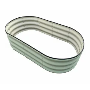 Light Oval Metal Planter, Outdoor Planters, Powder Coated Anti-Rust, Outdoor Raised Garden Bed, Elevated Planting Box, Large Flower Box for Balcony Patio, Vegetable Flower Planting