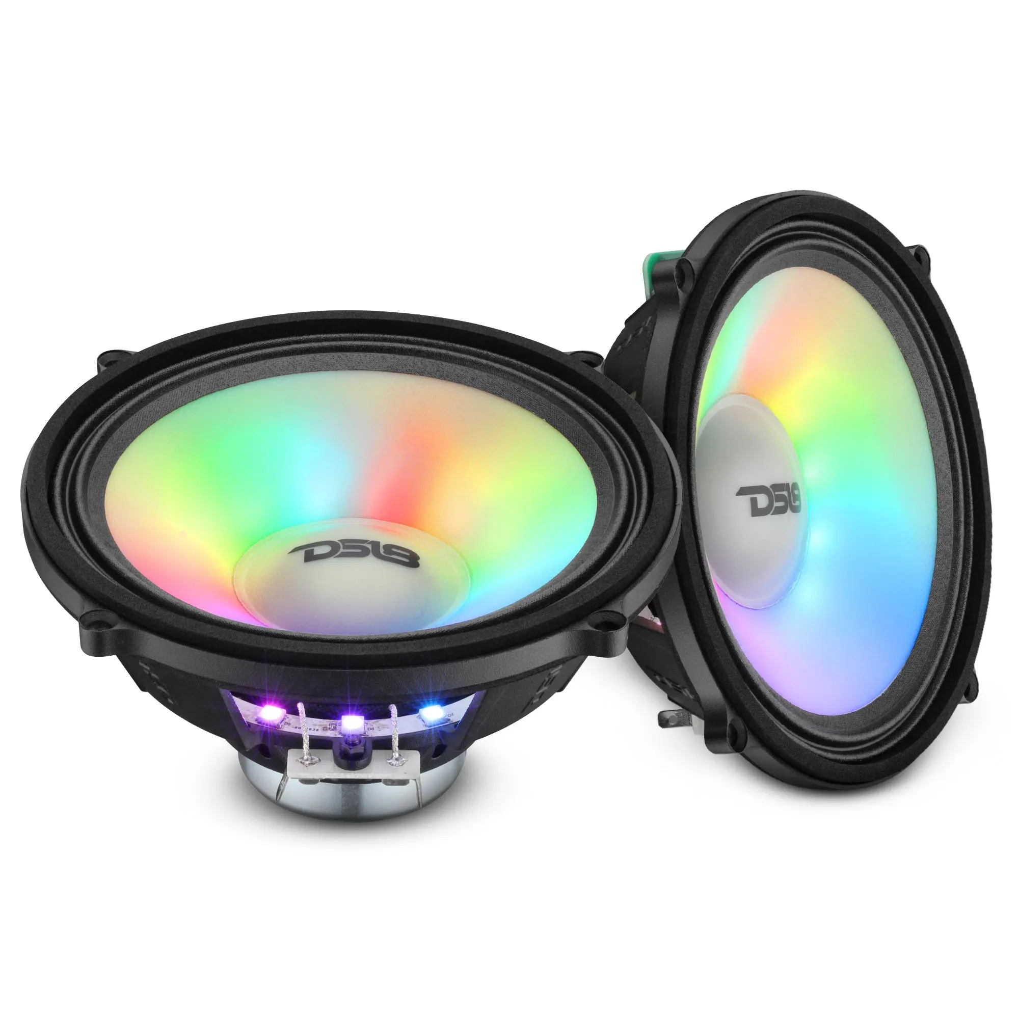 DS18 6.5 in Dashboard Speakers for Polaris RZR-PRO 2020+ Model, OEM Fit, Digital LED Lights, 150W RMS, 300W Max, Neodymium Magnet, 50Hz-8kHz Frequency Response