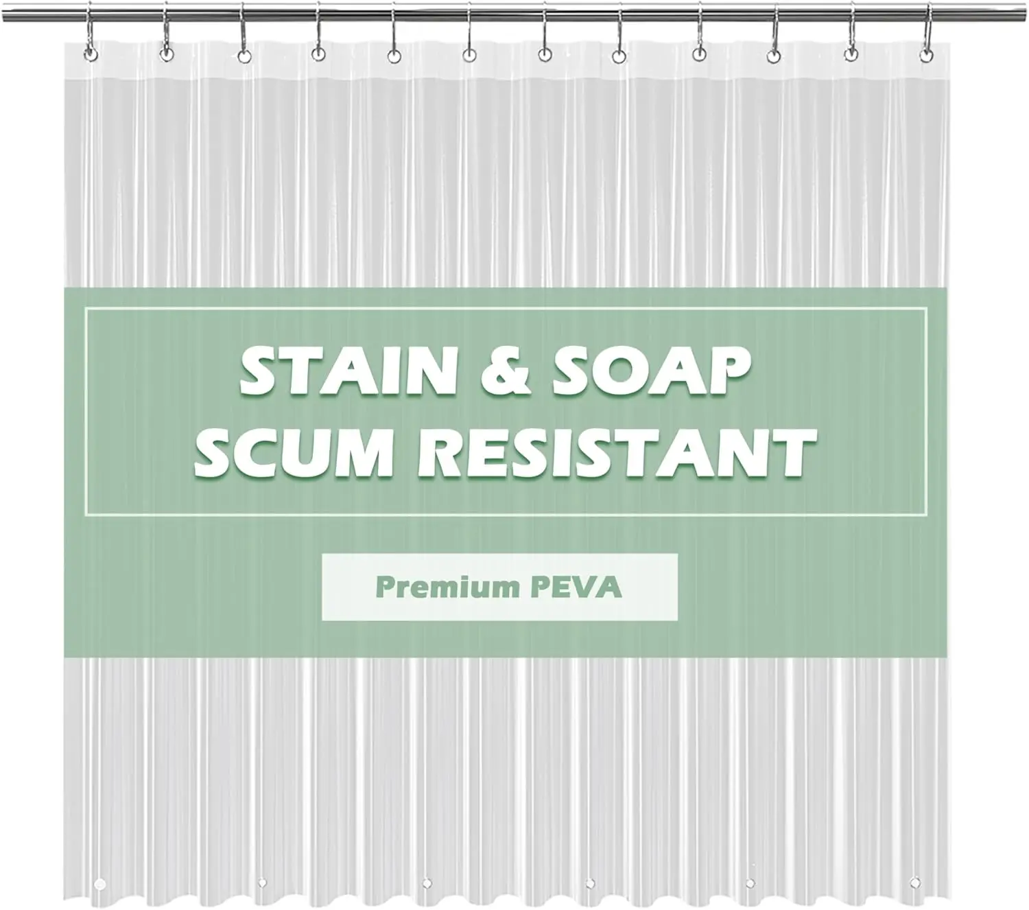 Clear Shower Curtain Liner Light Weight PEVA, Shower Liner 72x72 Inches, , No  Smell with 12 Rust Proof Metal Grommets for Bathroom Shower Curtain