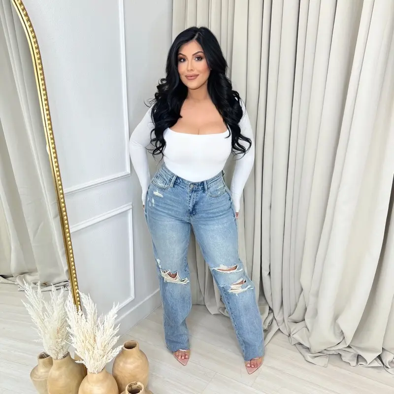 Emma 90's Straight High Waist Judy Blue Stretch Jeans