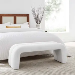 Dax 50.5" Chenille Upholstered Accent Bench in Frost