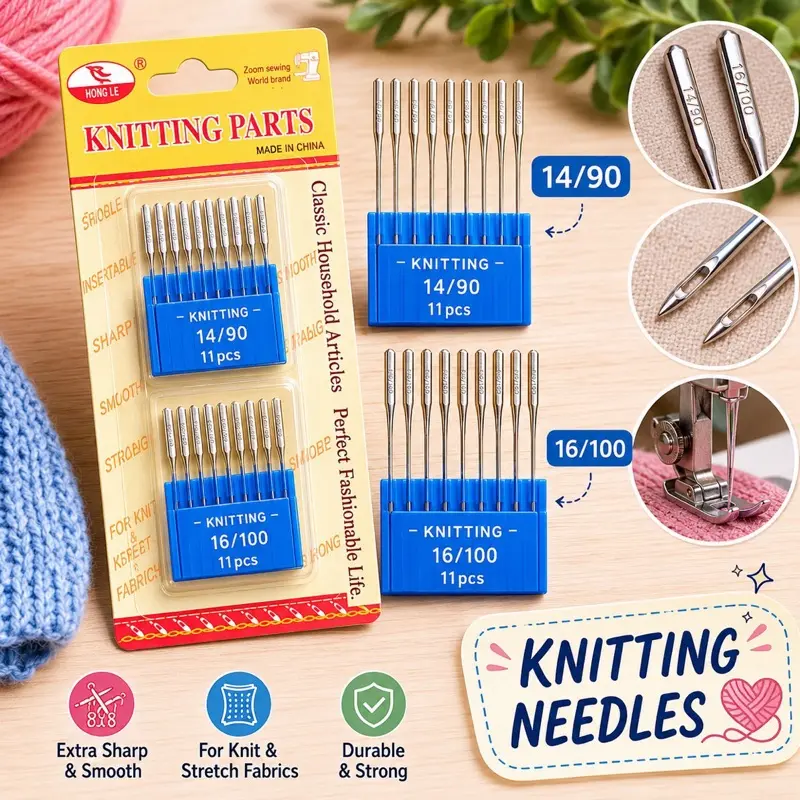 20PCS Sewing Machine Needles Set – Sizes 14/90 & 16/100 20PCS Sewing Machine Needles Set – Sizes 14/90 & 16/100