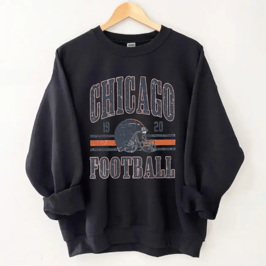 Chicago Football Adult and Youth Sweatshirt T-Shirt, Vintage Chicago Football merch, Chicago Football Shirt, Game Day Apparel, #BBearr merch, Football Fan Gifts, men's clothing clothes merch, Gift For Women