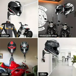 Universal Helmet Rack Filoche, Aluminum Alloy Motorcycle Bike Helmet Holder, Safety Lock, Tool-Free Installation, Sports Riding Accessory, Wall Mount Organizer