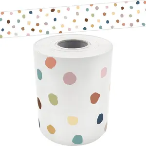 Everyone is Welcome Painted Dots Straight Rolled Border Trim (TCR8912)