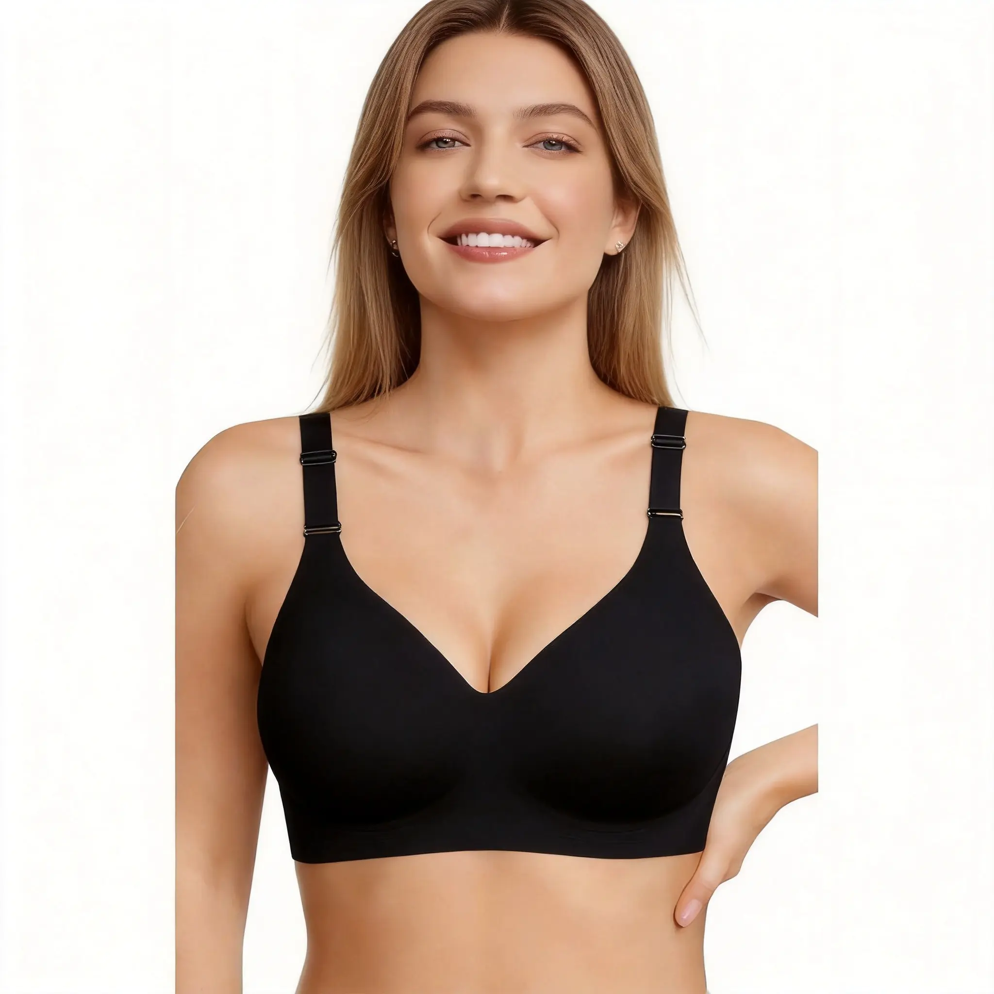 CORLIX  Women Jelly Bras Wirefree Full Coverage No Underwire Everyday Bras Comfortable Wireless Padded Tshirt Bra