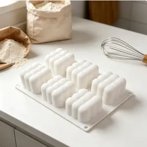 1pc  Bubble Rubik's Cube silicone cake mold, 6-cavity fantastic geometric 3D bubble array design, non-stick, easy to demold, used for creative chocolate and cakes, fun modern baking tool