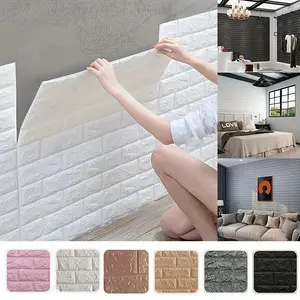 20/30/40 Pieces 3D Wall Tile Stickers, Brick Pattern Foam Self-Adhesive Waterproof Ceiling Tiles, Easy Peel & Clean, Free Cut, Kitchen Living Room Bathroom Corridor