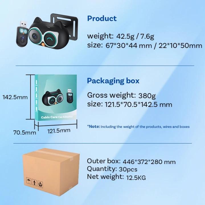 Baby Car Camera &Wireless CarPlay Adapter,1080P HD Rear Seat Monitor Display on Car Screen,150°Wide Angle No-Glow Night View, Safety for Kids & Infants