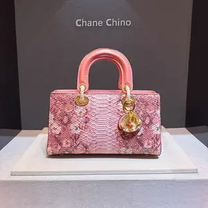 new high-end bag luxury snakeskin pattern Princess Diana bag handbag messenger bag genuine leather women's bag, girl fashionable shopping bag, gif for you