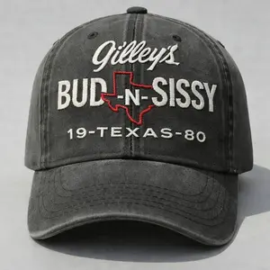 Vintage Texas Embroidered Baseball Cap Bud N Sissy Style Hat, Western Cowboy Dad Cap, Retro Washed Adjustable Cap, Country Style Streetwear Hat for Men Women