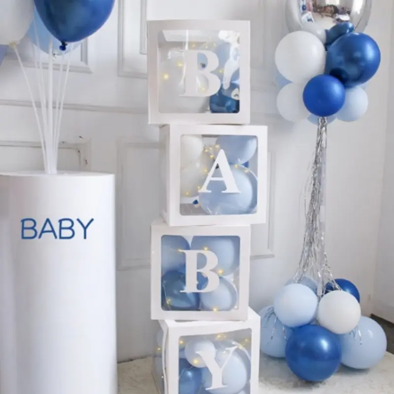Festival Party Surprise Box, Transparent Balloon Paper Box, Transparent Design, Birthday Decoration, Party Supplies, Atmosphere Maker, Carnival Decorations, Versatile Use, Letter Balloons, Number Balloons, Balloons Boxes