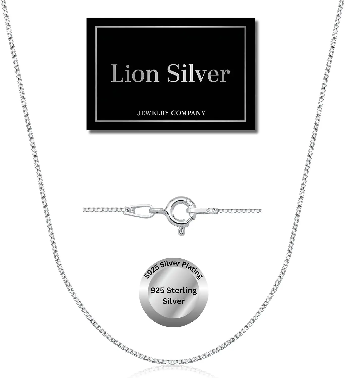 925 Sterling Silver & Gold over Sterling silver 0.6mm Italian Box Chain Strong Necklace for Women Available in 7 Lenghts