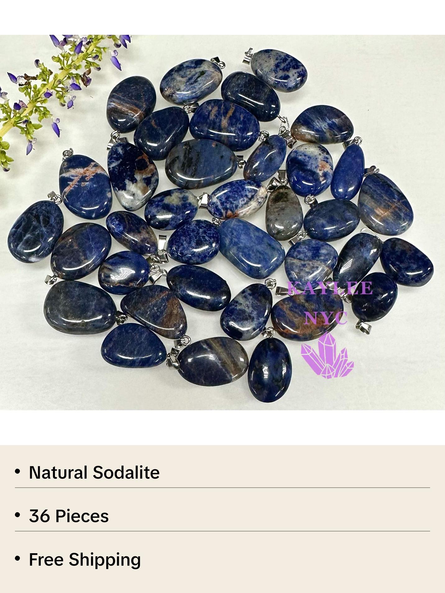 36 PCs Natural Sodalite Crystal Pendant