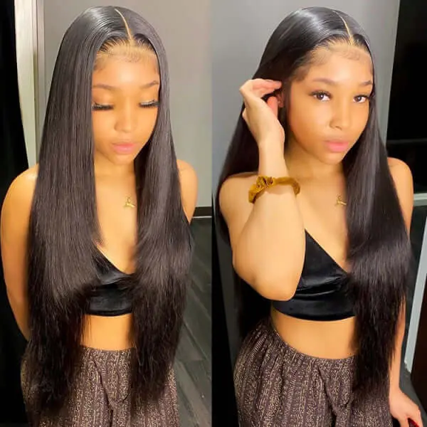 EverGlow Human Wig Women Straight Wear&Go GlueLess Lace Wig