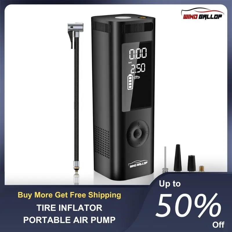 Portable Wireless Tire Inflator Portable Car Air Compressor, 90W 7800 mAh 3x Faster Air Pump for Car Tires with Tire Gauge Pressure