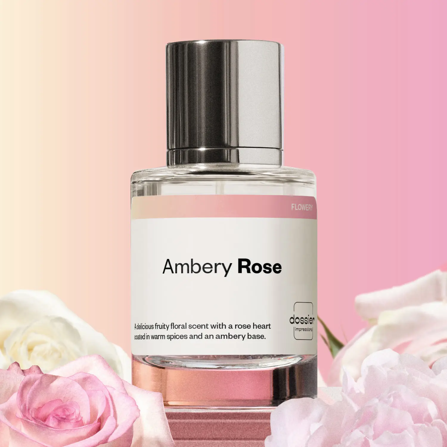 Ambery Rose, Dossier, Women Perfume, 50ml, Eau de Parfum, Lychee, Rose, Saffron, Vetiver, Cedarwood, Musks Ambery Rose, Dossier, Women Perfume, 50ml, Eau de Parfum, Lychee, Rose, Saffron, Vetiver, Cedarwood, Musks