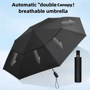 Windproof compact umbrella - high-quality fabric, automatic opening - compensation for damaged items - portable umbrella for both men and women