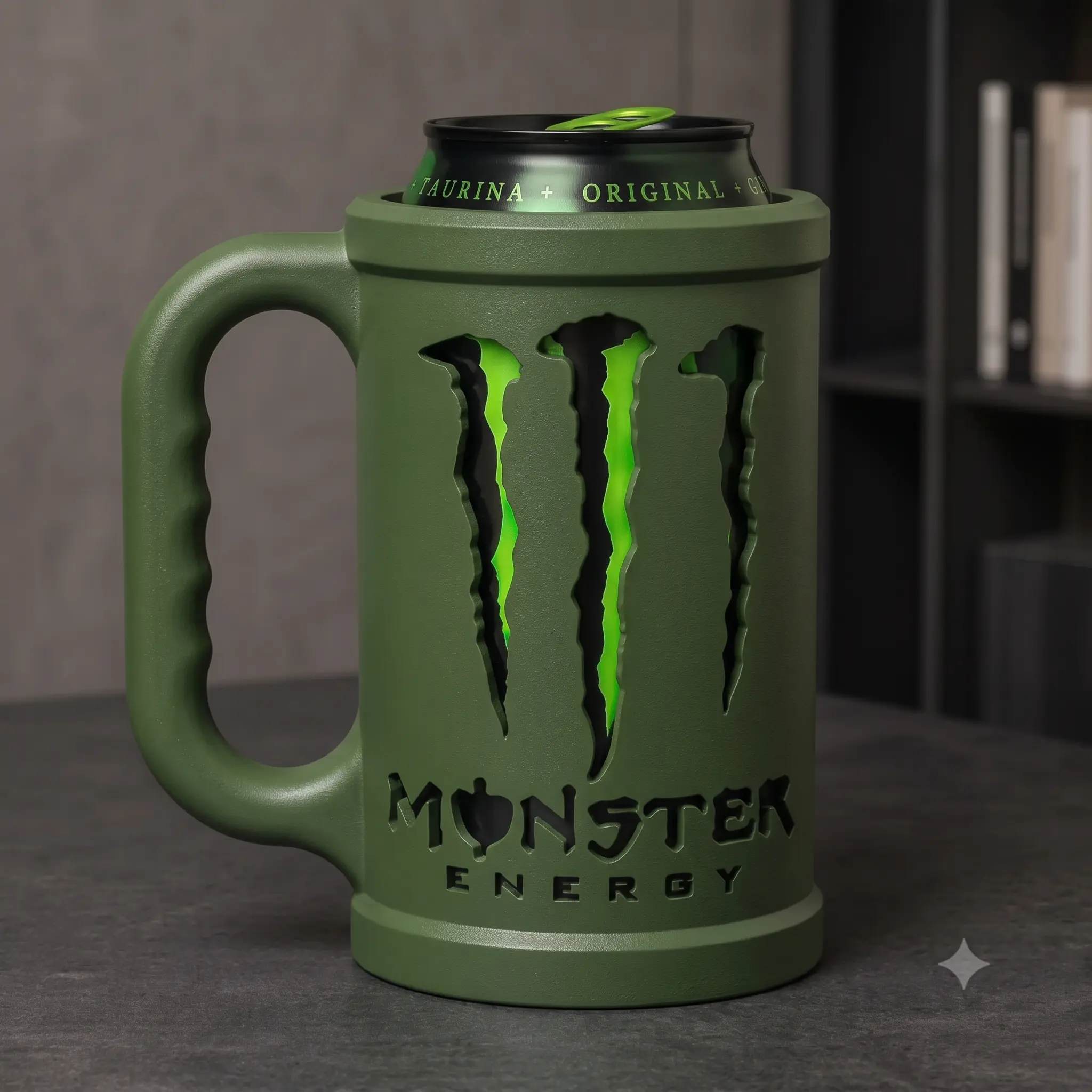 Monster Energy Can Cooler with Hinged Lid