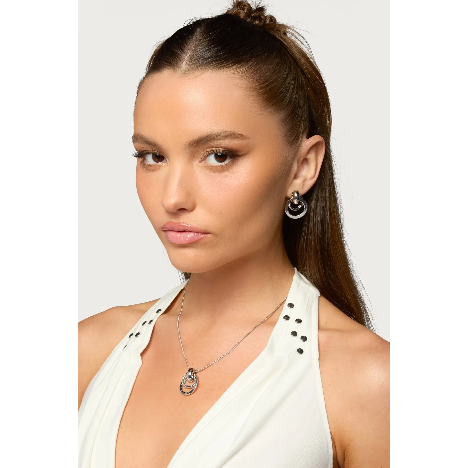 Paired Hoops Necklace & Earrings Set