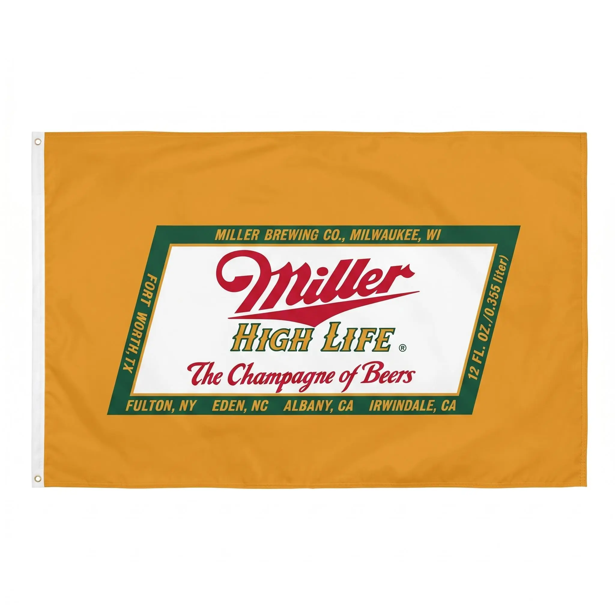 NEW 3X5ft Lightweight Miller Beer Flag Banner Sign - Large Indoor Flags for Indoors Wall, Dorm, Man Cave Decor - Frat College Garage Wall Tapestry