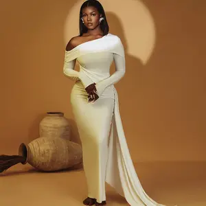 SUPÊR VÃLUE CHOICE  Annual dinner Hauliday Szn New Year's  Women's Elegant Mermaid Hem Bodycon Dress, Long Sleeve Christmas Party & Valentine's Day, Sexy Tight-Fitting Evening Gownuse-sized dress  lisa