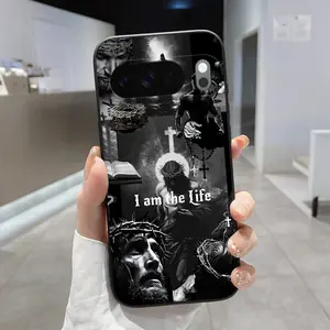 Rounded Edge Phone Case for Google Pixel 10 9 8 7 Pro A XL Divine Essence Pattern Pocket-Friendly Shockproof Liquid Silicone Protective Soft Smartphone Casing