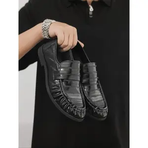 Men's Pointed Toe Loafers Formal Shoes, Fashion Business Casual Leather Shoes, Comfortable Daily Wear & Office Footwear