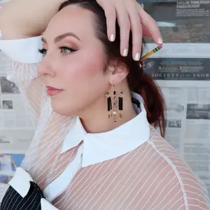 Diane Art Deco Shoulder Duster Earring